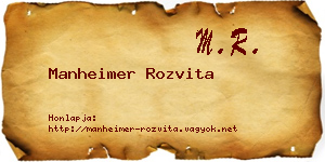 Manheimer Rozvita névjegykártya